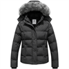 Heting Women's Hooded Warm Winter Coat Quilted Thicken Puffer Jacket with Removable Fur Hood