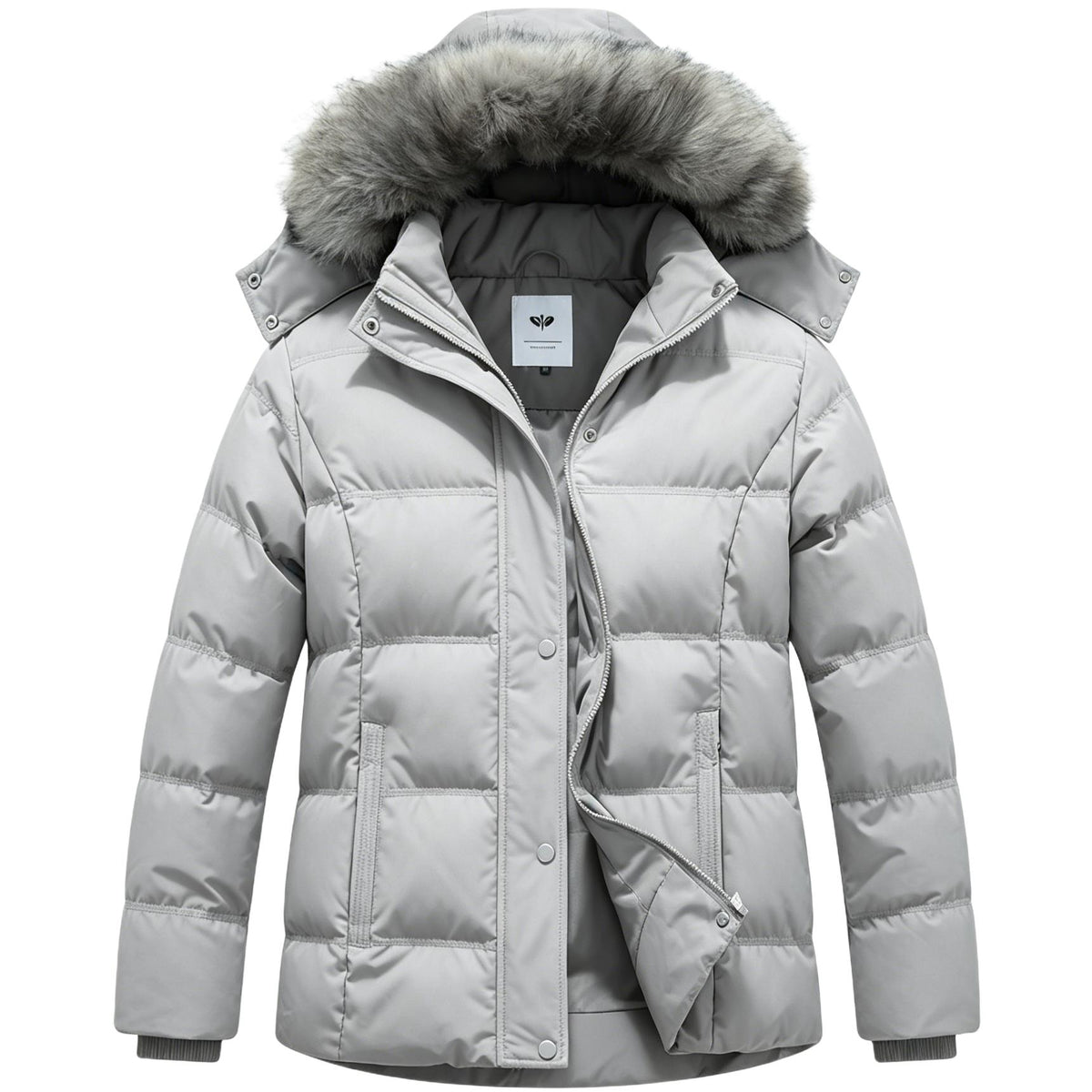 Heting Women's Hooded Thicken Winter Parka, Plus Size Quilted Puffer Jacket with Removable Fur Hood for Outdoor