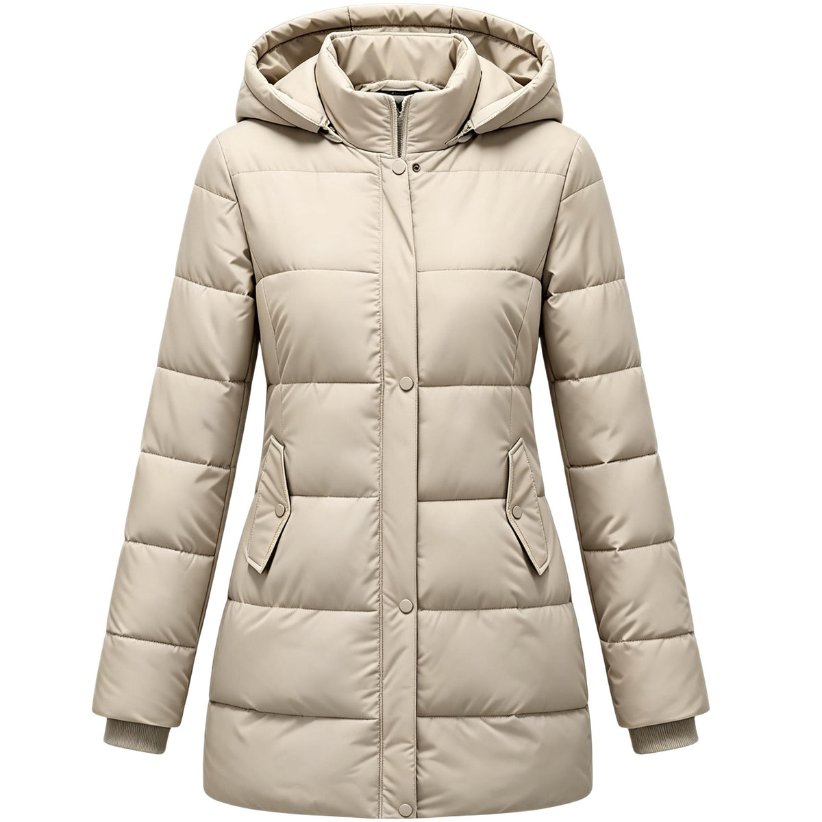 Heting Women's Winter Thicken Puffer Coat, Fashion Long Snow Jacket with Removable Hood | Warm Quilted Parka