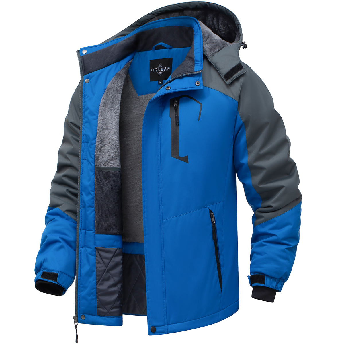 Heting Men's Waterproof Ski Jacket | Fleece Lined Winter Snow Coat with Hood for Cold Weather