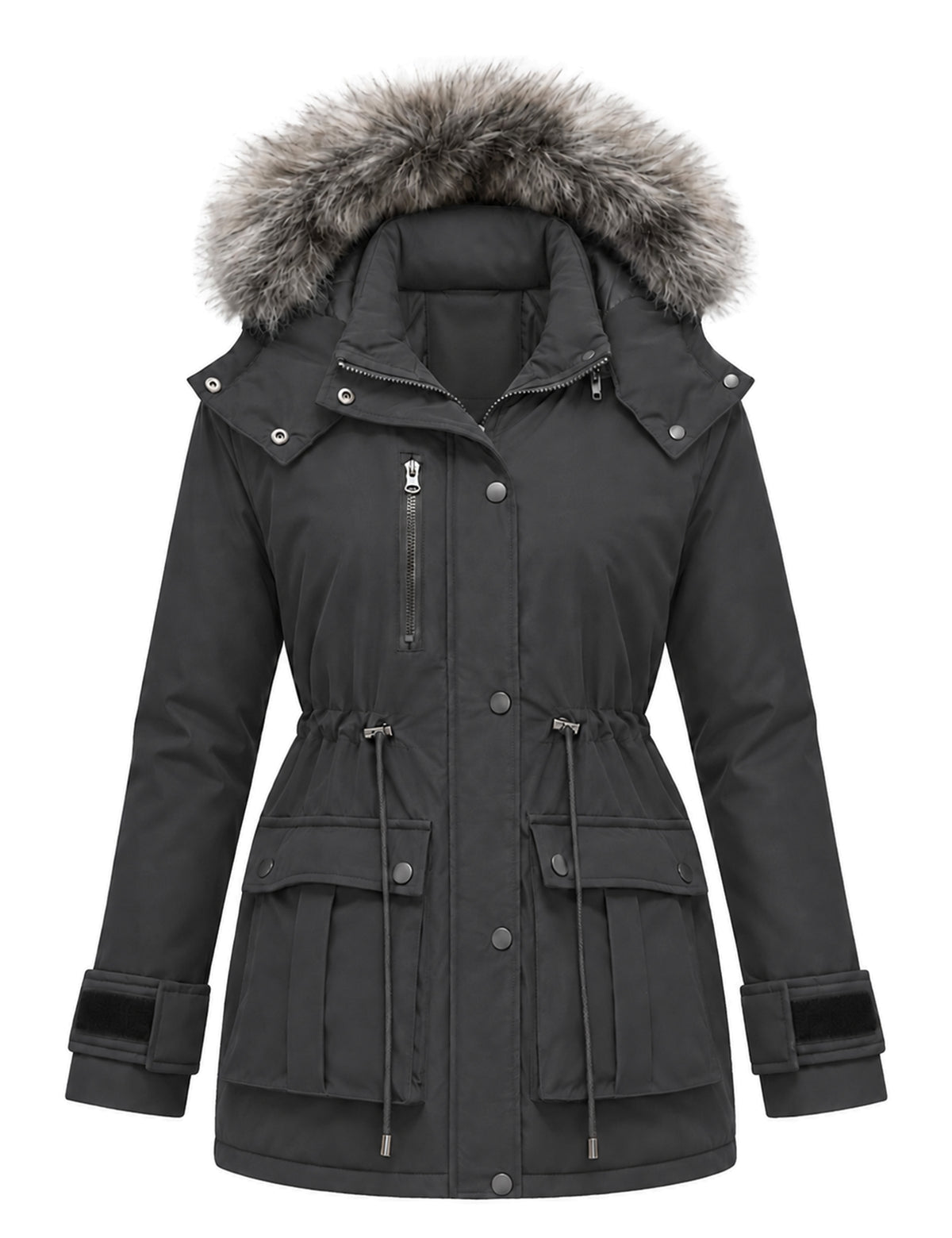 Heting Women's Quilted Winter Coat, Warm Puffer Jacket Thicken Parka with Removable Hood