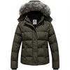 Heting Women's Hooded Warm Winter Coat Quilted Thicken Puffer Jacket with Removable Fur Hood