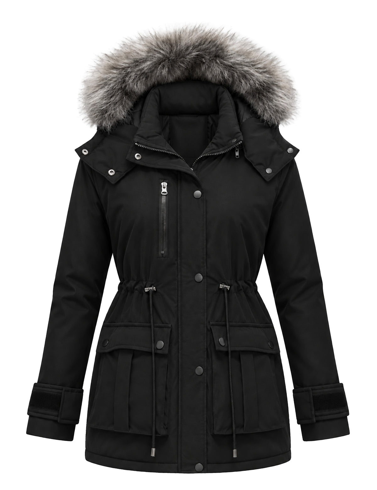 Heting Women's Quilted Winter Coat, Warm Puffer Jacket Thicken Parka with Removable Hood