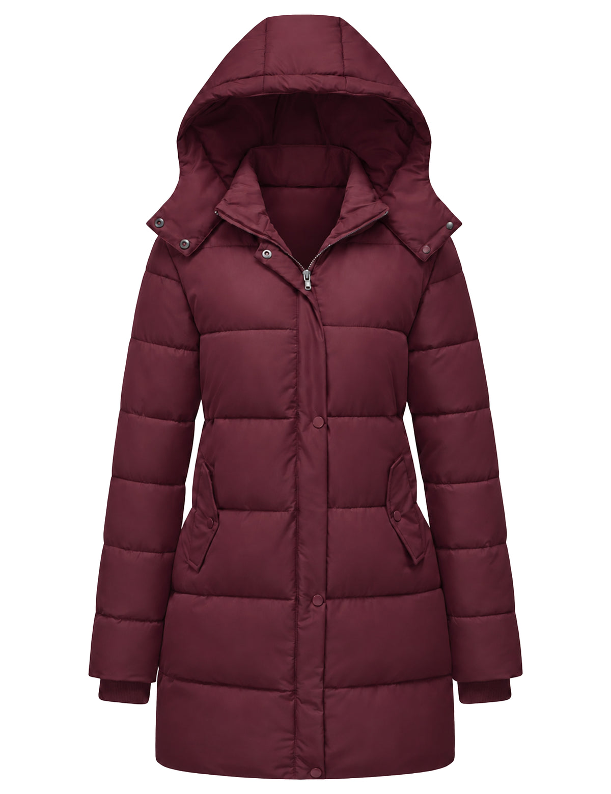Heting Women's Winter Thicken Puffer Coat, Fashion Long Snow Jacket with Removable Hood | Warm Quilted Parka