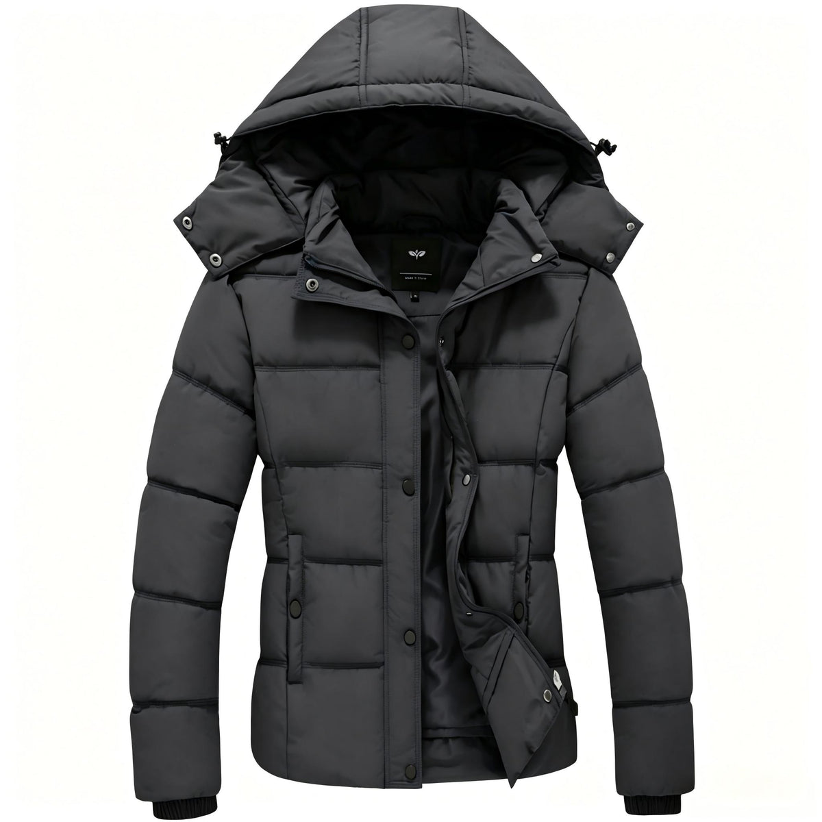 Heting Women's Quilted Puffer Jacket with Removable Hood, Winter Warm Snow Coat for Outdoor