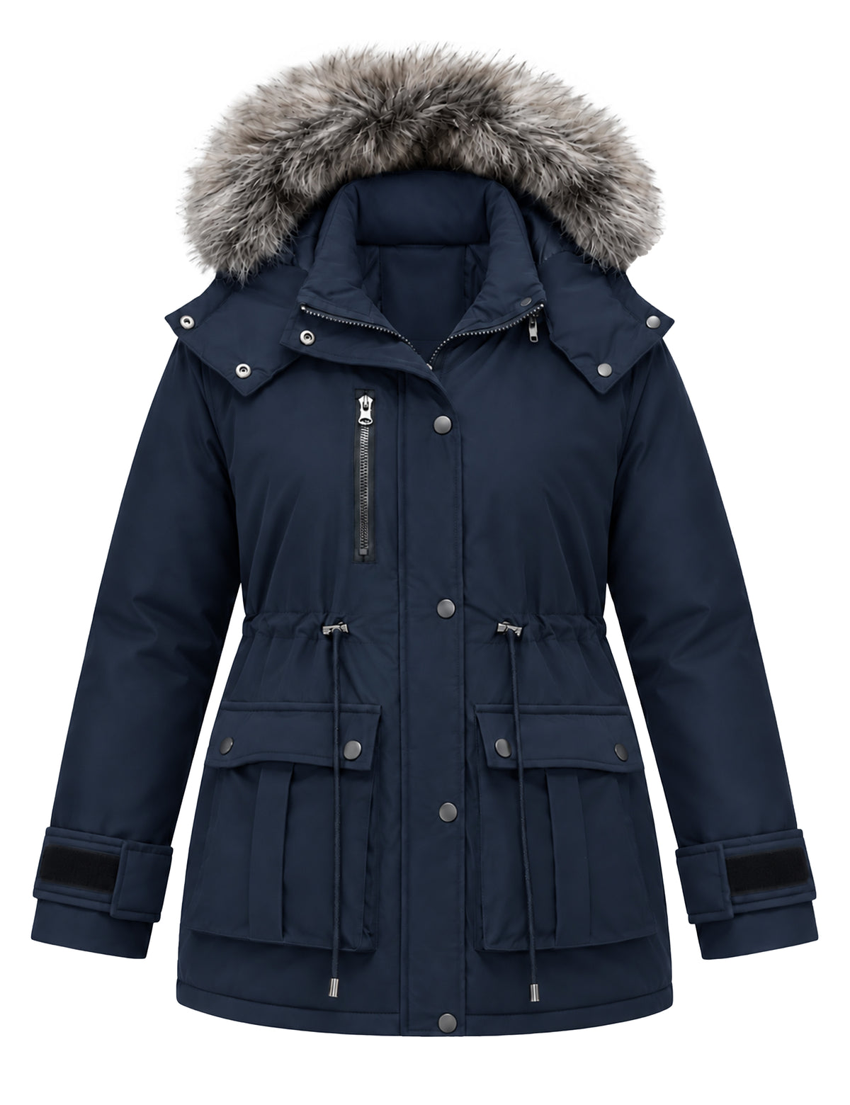 Heting Women's Plus Size Winter Coats for Women Heavyweight Parka with Removable Faux Fur Hood, Waterproof, Windproof, 8 Pockets