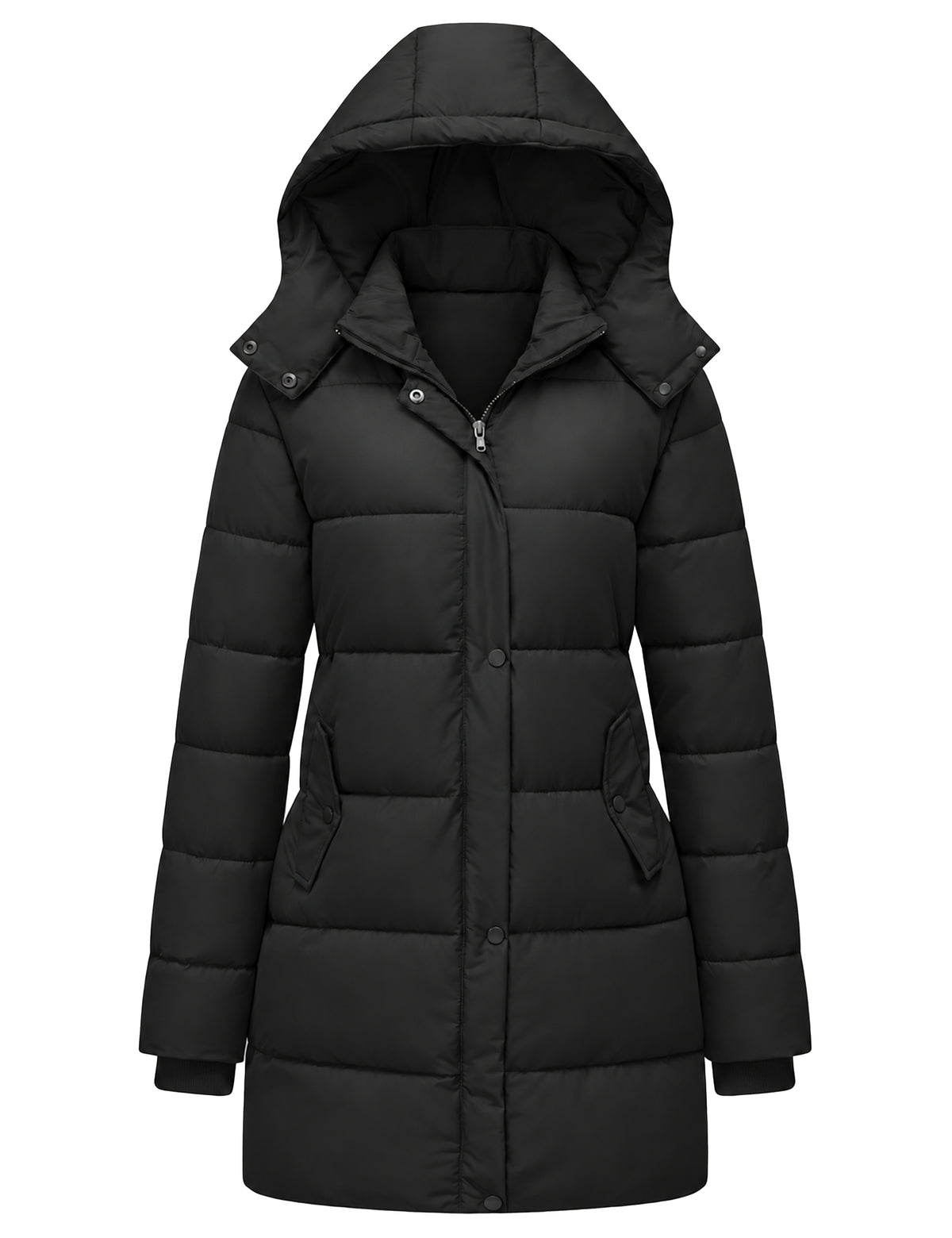 Heting Women's Winter Thicken Puffer Coat, Fashion Long Snow Jacket with Removable Hood | Warm Quilted Parka