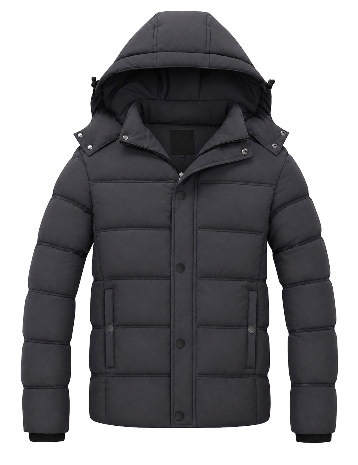 Heting Men's Water Repellent Winter Jacket, Thicken Quilted Puffer Coat Insulated with Hood for Cold Weather