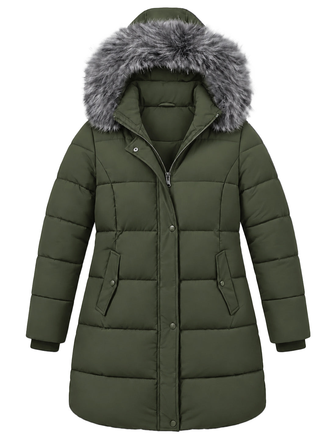 Heting Women's Plus Size Thick Puffer Parka | Quilted Warm Winter Coat with Hood for Cold Weather