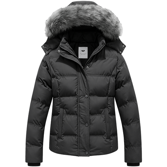 Heting Women's Hooded Warm Winter Coat Quilted Thicken Puffer Jacket with Removable Fur Hood
