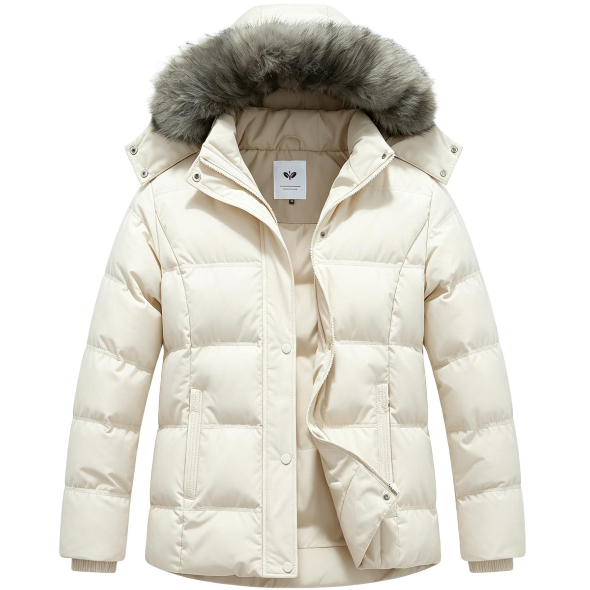 Heting Women's Hooded Thicken Winter Parka, Plus Size Quilted Puffer Jacket with Removable Fur Hood for Outdoor