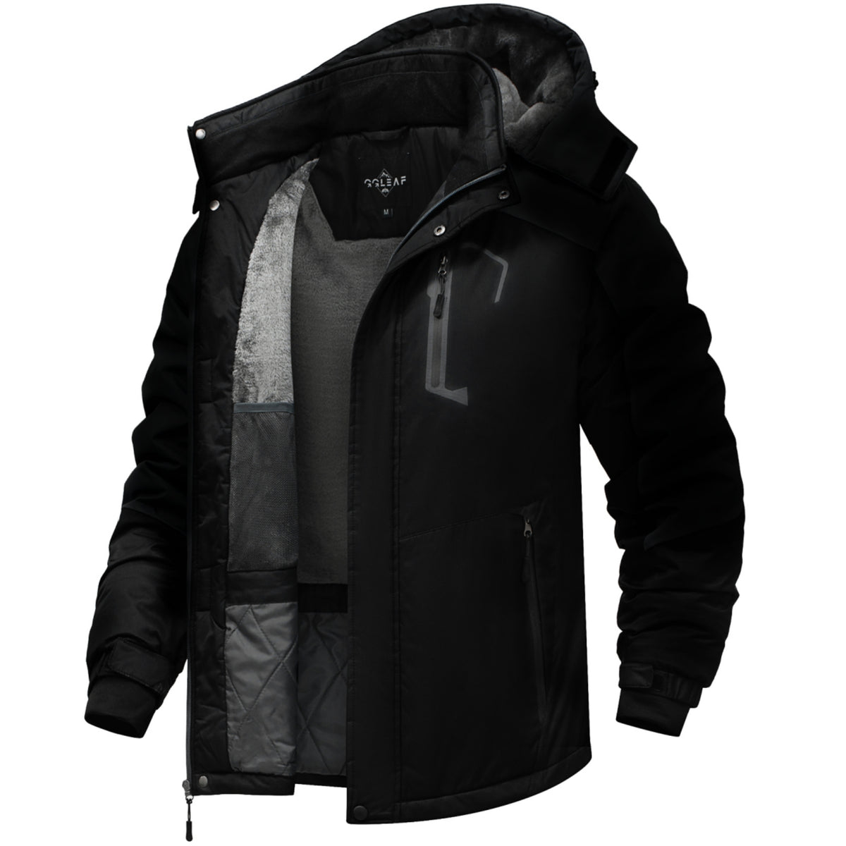 Heting Men's Waterproof Ski Jacket | Fleece Lined Winter Snow Coat with Hood for Cold Weather