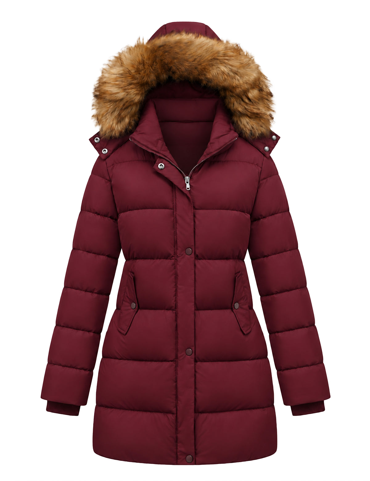 Heting Women's Winter Thickened Long Puffer Coat, Warm Parka Jacket for Cold Weather