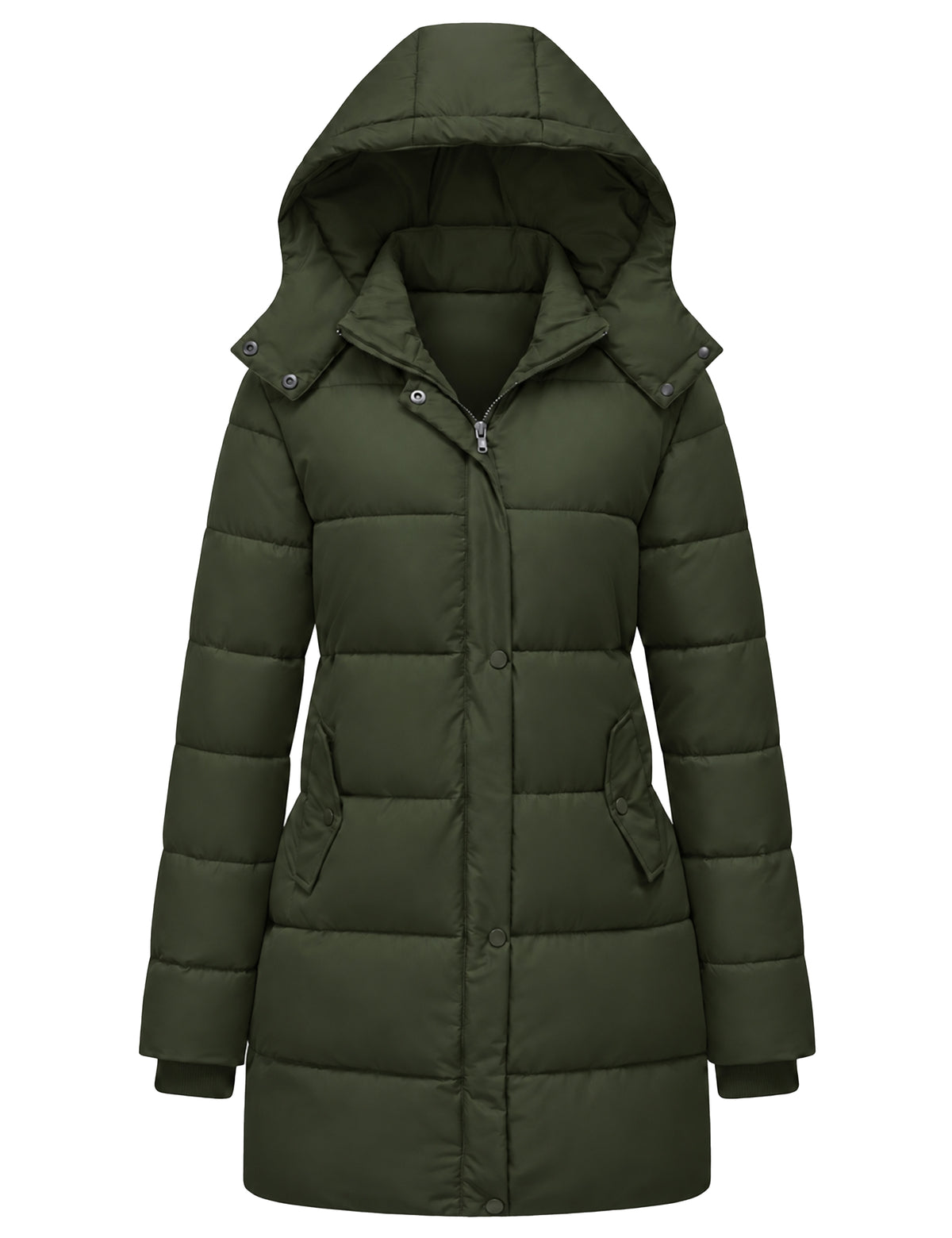 Heting Women's Winter Thicken Puffer Coat, Fashion Long Snow Jacket with Removable Hood | Warm Quilted Parka