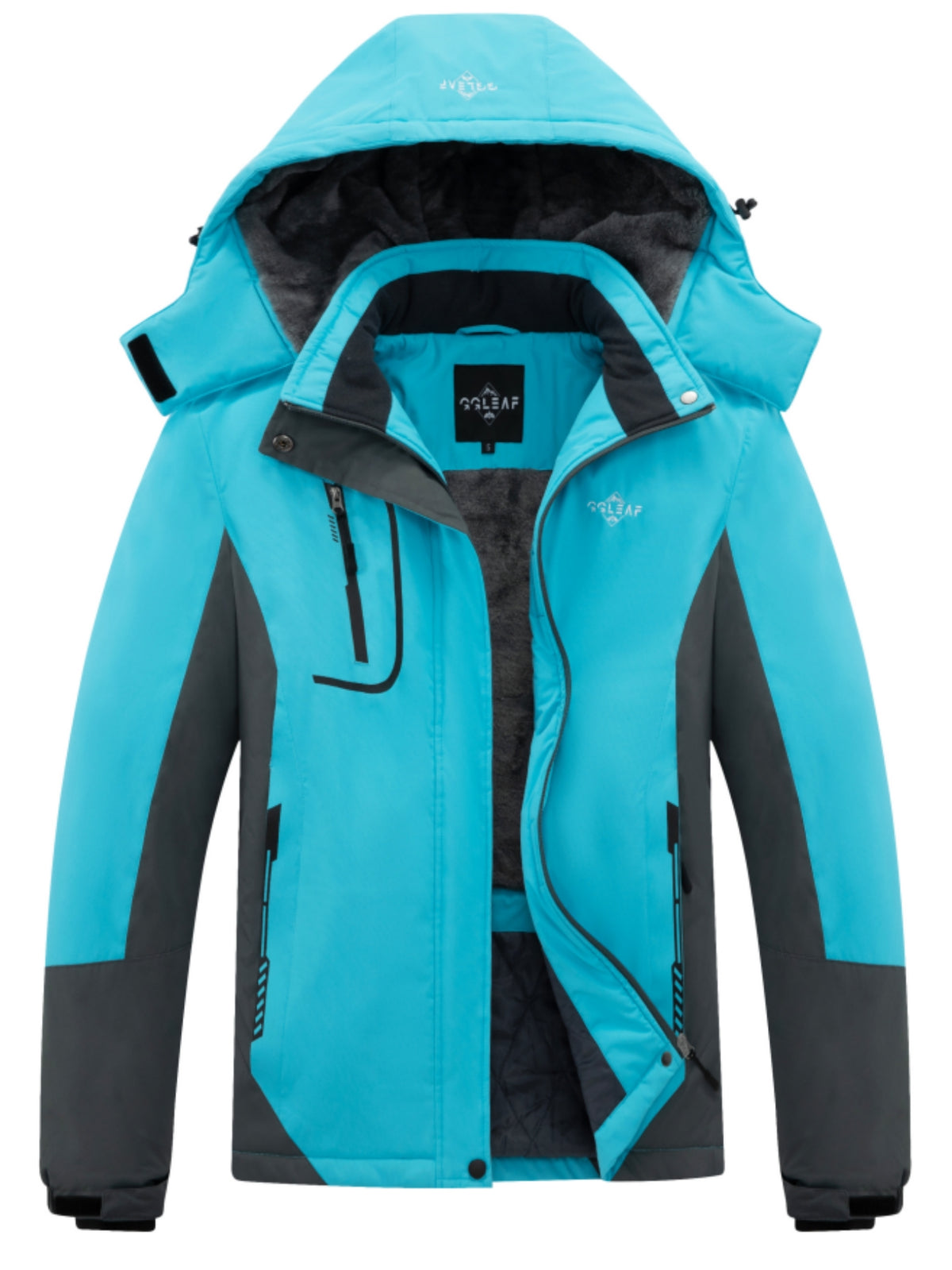 Heting Women's Insulated Ski Jacket Hardshell Waterproof Windproof Trekking Jacket, Adjustable Hood & Hem