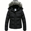 Heting Women's Hooded Warm Winter Coat Quilted Thicken Puffer Jacket with Removable Fur Hood