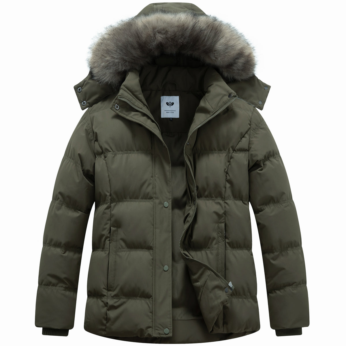 Heting Women's Hooded Thicken Winter Parka, Plus Size Quilted Puffer Jacket with Removable Fur Hood for Outdoor