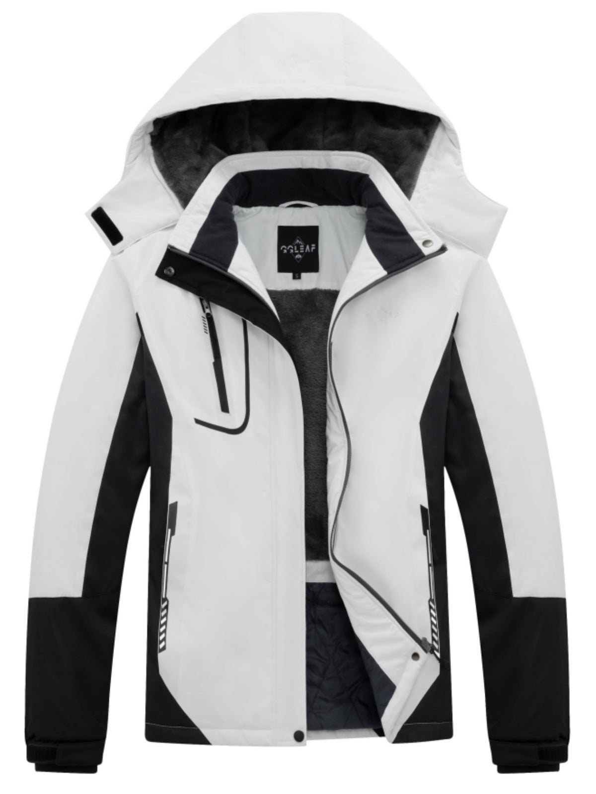 Heting Women's Insulated Ski Jacket Hardshell Waterproof Windproof Trekking Jacket, Adjustable Hood & Hem