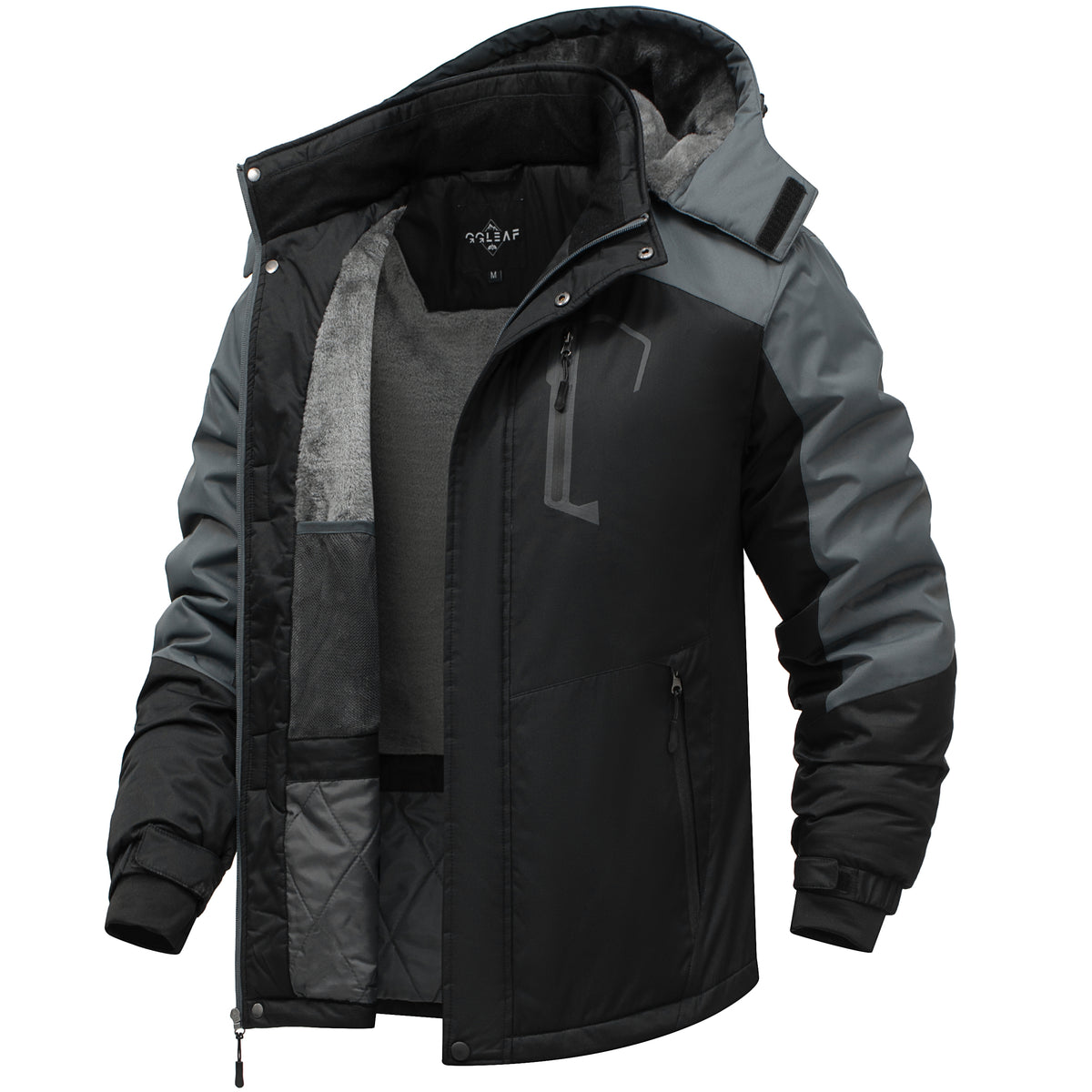 Heting Men's Waterproof Ski Jacket | Fleece Lined Winter Snow Coat with Hood for Cold Weather