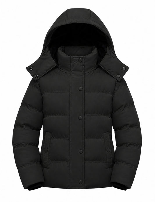 Heting Girl's Windproof & Water Resistant Puffer Coat, Thick Quilted Warm Winter Jacket with Hood for Kids