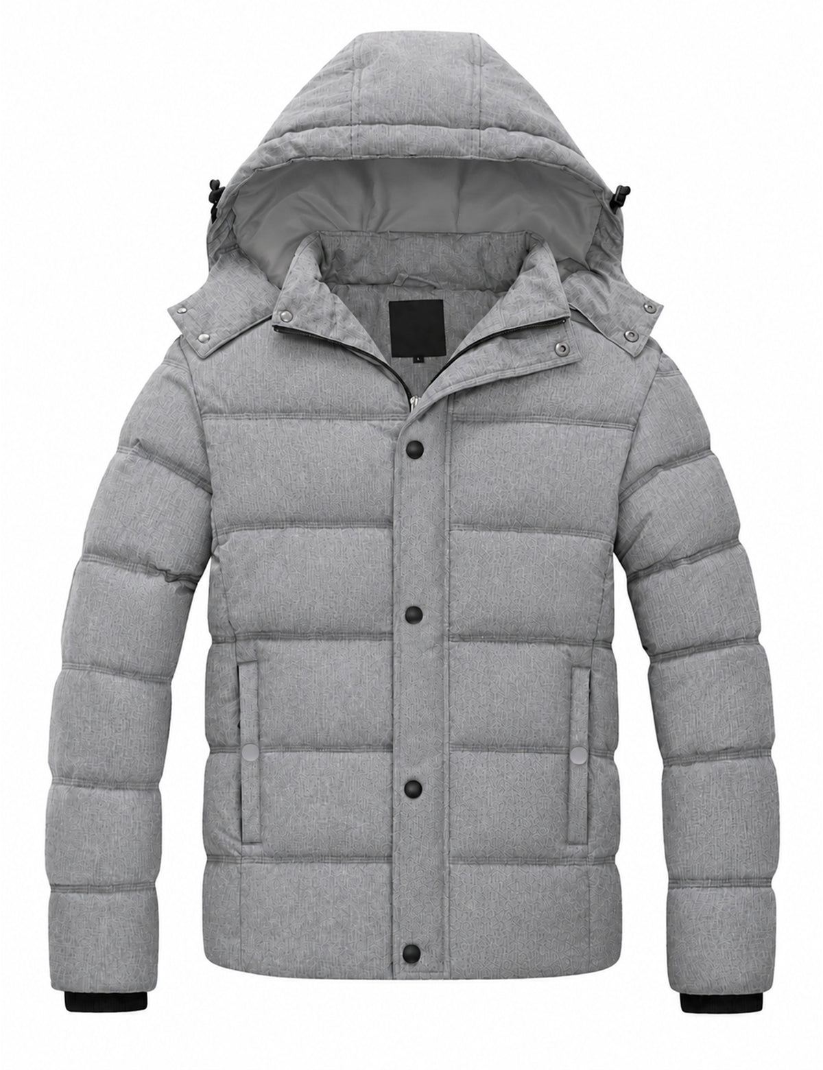 Heting Men's Water Repellent Winter Jacket, Thicken Quilted Puffer Coat Insulated with Hood for Cold Weather