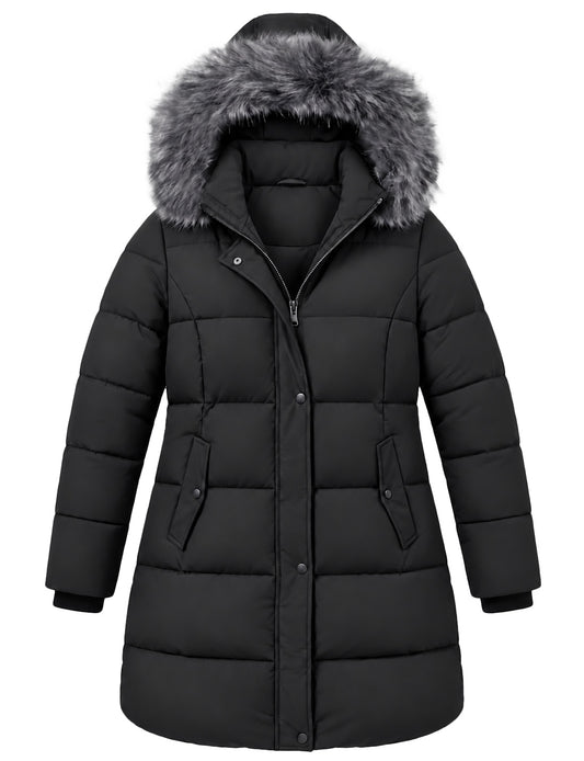 Heting Women's Plus Size Thick Puffer Parka | Quilted Warm Winter Coat with Hood for Cold Weather