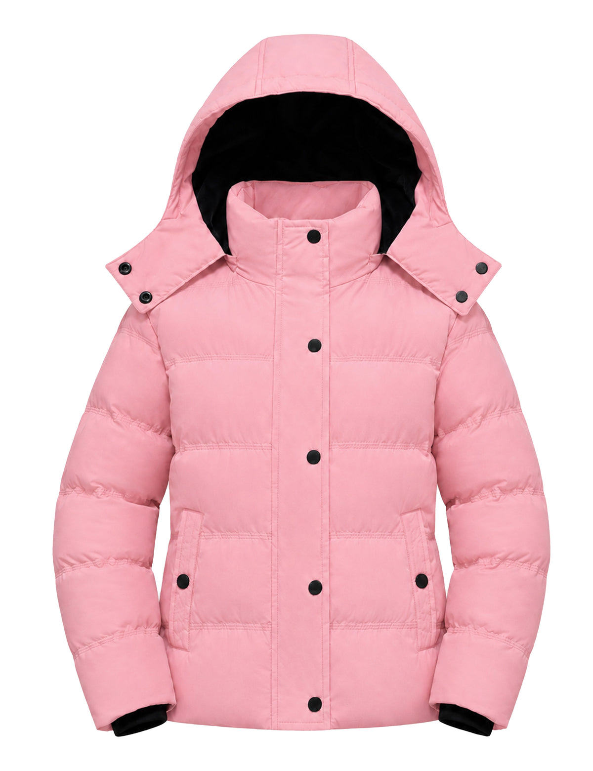 Heting Girl's Windproof & Water Resistant Puffer Coat, Thick Quilted Warm Winter Jacket with Hood for Kids