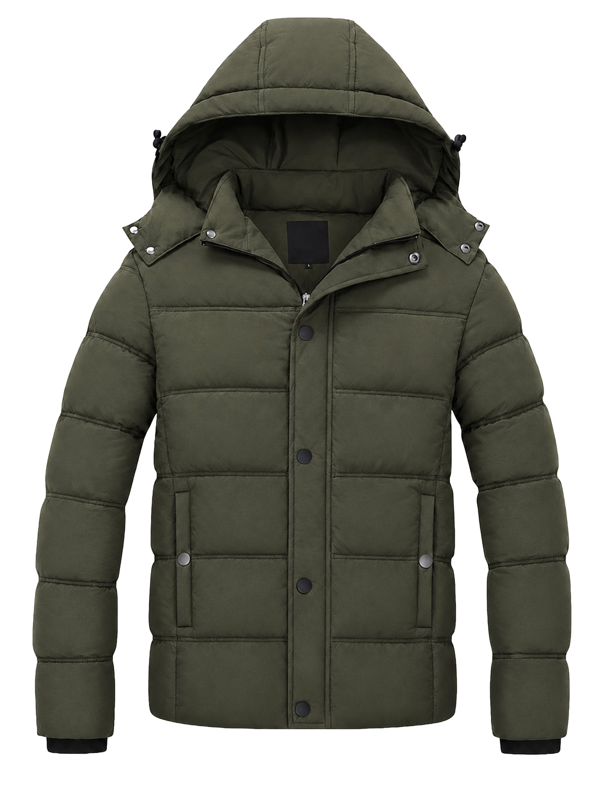 Heting Men's Water Repellent Winter Jacket, Thicken Quilted Puffer Coat Insulated with Hood for Cold Weather