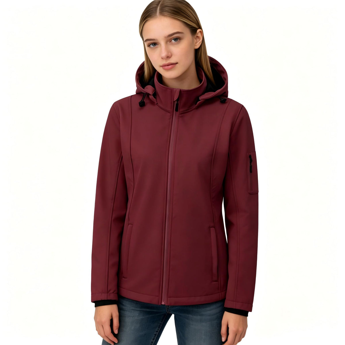 Heting Women’s Waterproof Hooded Softshell Jacket – Lightweight Insulated Windproof Spring Coat for Outdoor Hiking