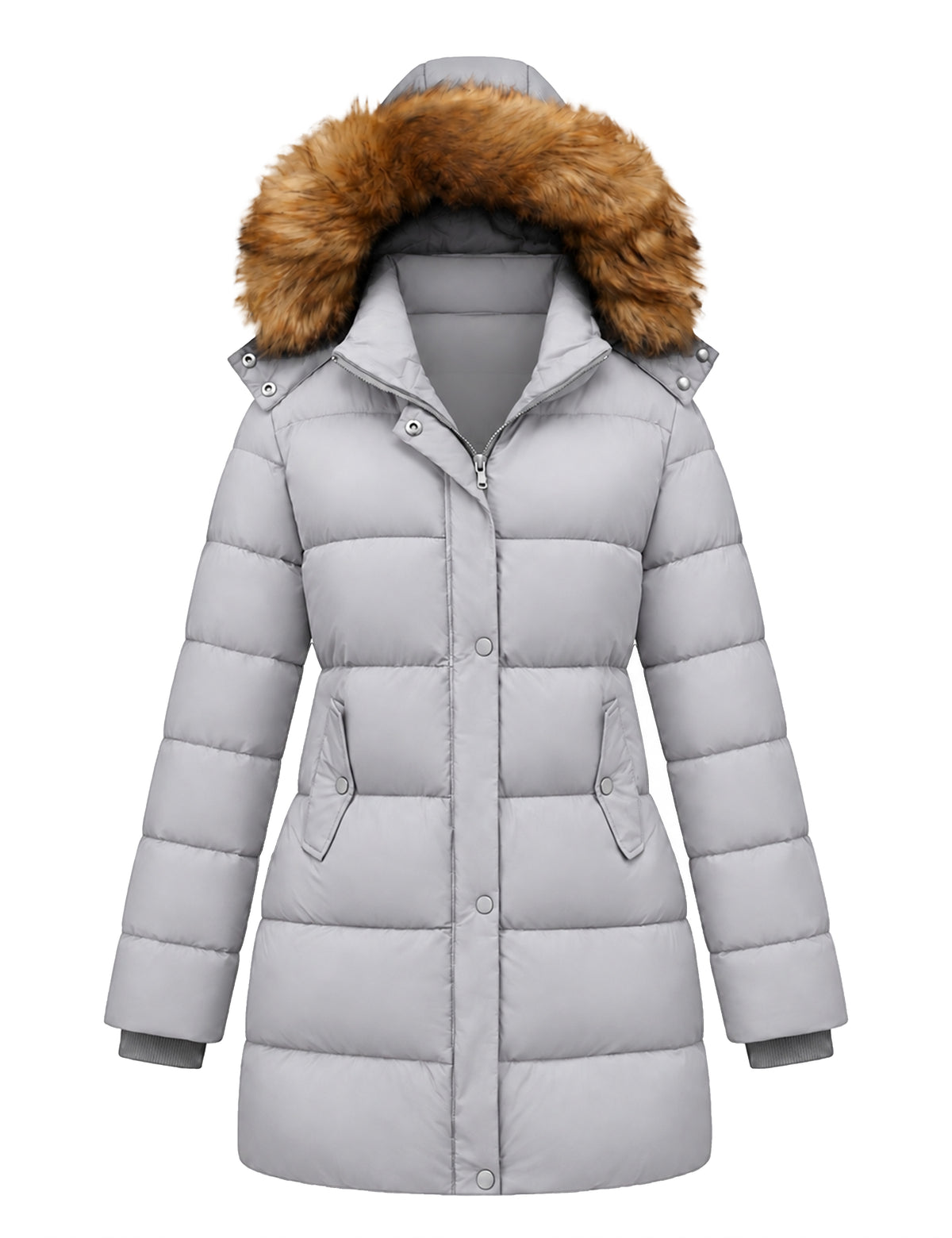 Heting Women's Winter Thickened Long Puffer Coat, Warm Parka Jacket for Cold Weather