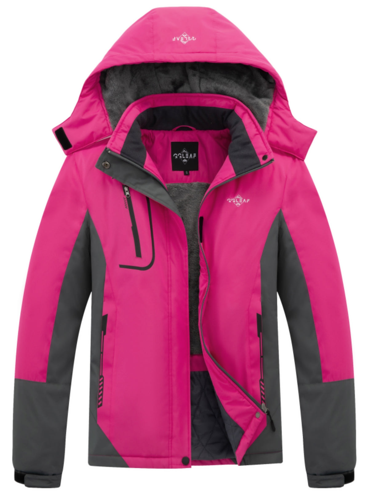 Heting Women's Insulated Ski Jacket Hardshell Waterproof Windproof Trekking Jacket, Adjustable Hood & Hem