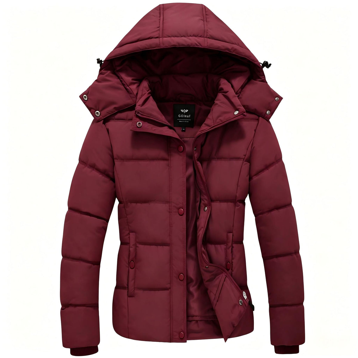 Heting Women's Quilted Puffer Jacket with Removable Hood, Winter Warm Snow Coat for Outdoor