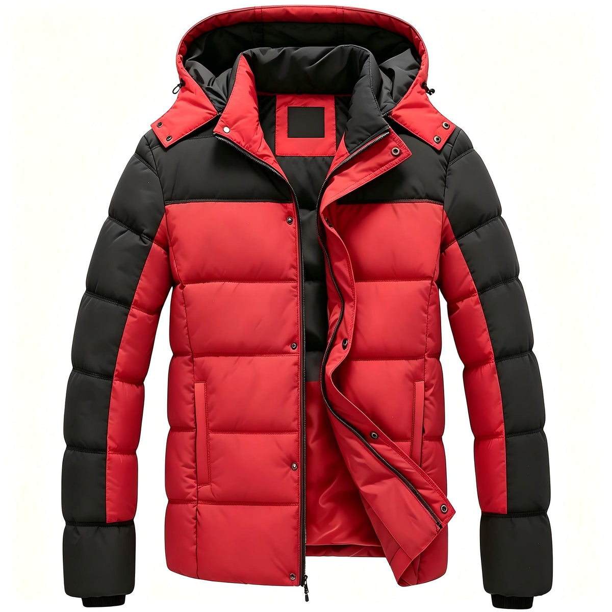 Heting Men's Water Repellent Winter Jacket, Thicken Quilted Puffer Coat Insulated with Hood for Cold Weather