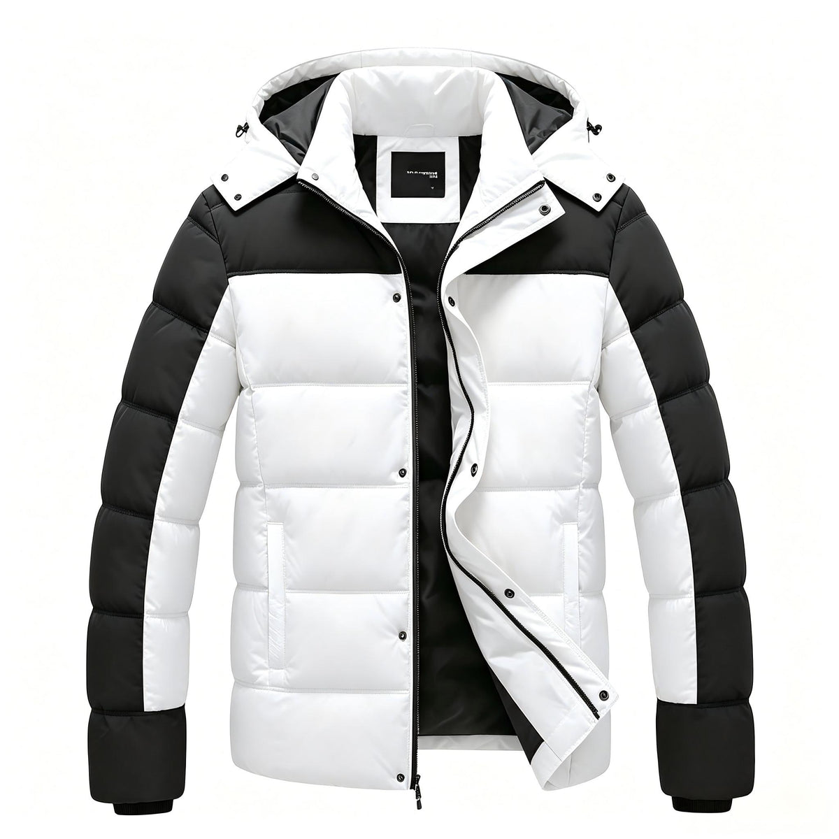 Heting Men's Water Repellent Winter Jacket, Thicken Quilted Puffer Coat Insulated with Hood for Cold Weather