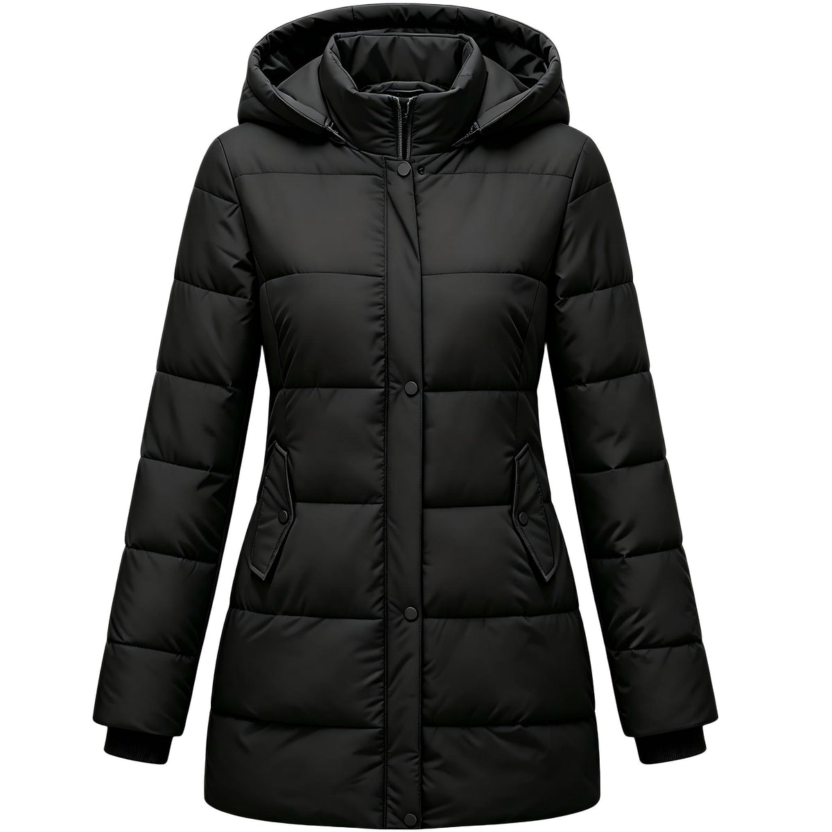 Heting Women's Winter Thicken Puffer Coat, Fashion Long Snow Jacket with Removable Hood | Warm Quilted Parka