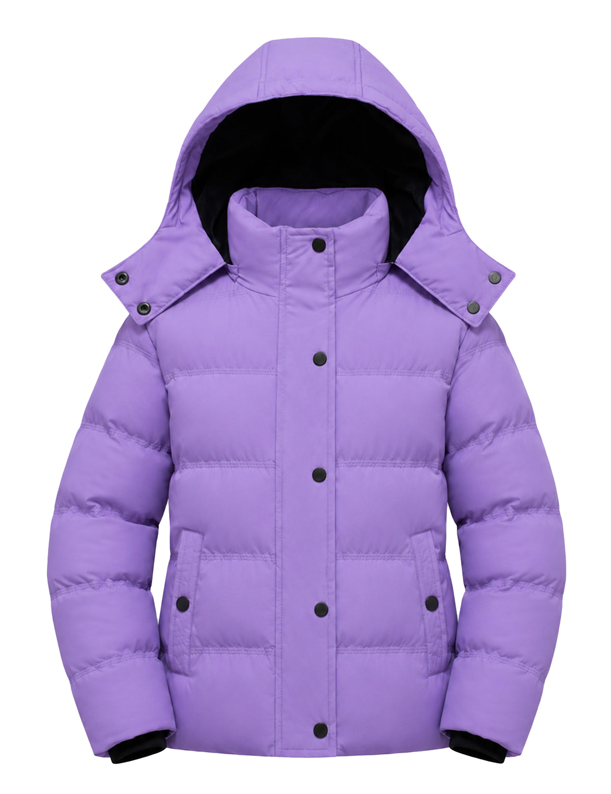 Heting Girl's Windproof & Water Resistant Puffer Coat, Thick Quilted Warm Winter Jacket with Hood for Kids