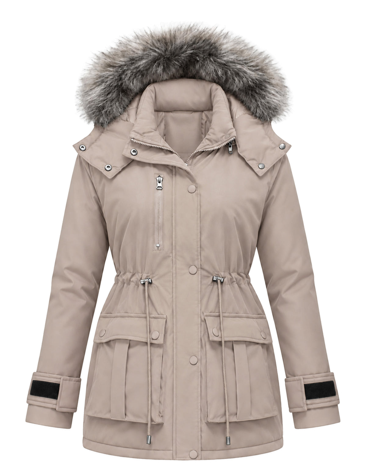 Heting Women's Quilted Winter Coat, Warm Puffer Jacket Thicken Parka with Removable Hood