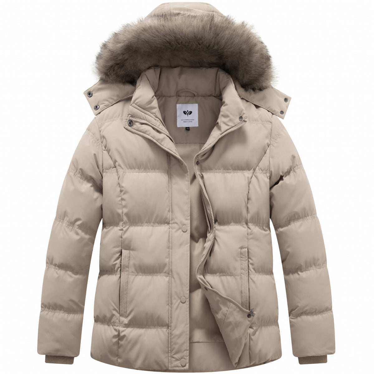 Heting Women's Hooded Thicken Winter Parka, Plus Size Quilted Puffer Jacket with Removable Fur Hood for Outdoor