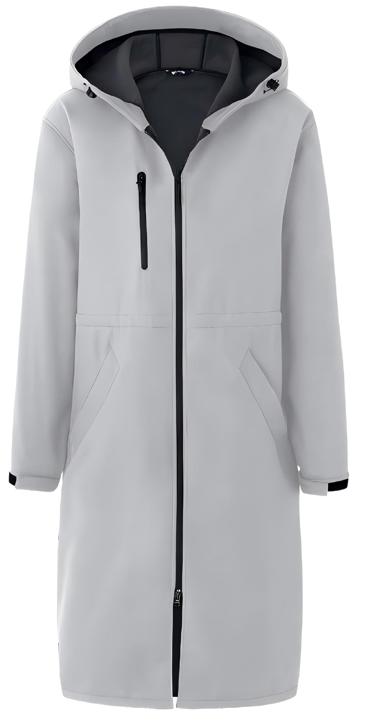 Heting Unisex Waterproof Swim Parka Warm Fleece Lining Long Swim Cover Up Coat for Adult Youth, Windproof Loose Fit with Attached Hood for Swimming Surfing Diving