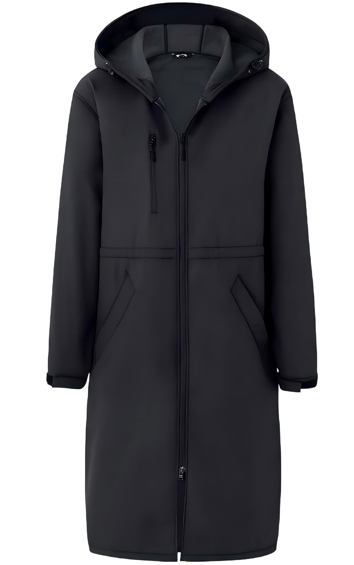 Heting Unisex Waterproof Swim Parka Warm Fleece Lining Long Swim Cover Up Coat for Adult Youth, Windproof Loose Fit with Attached Hood for Swimming Surfing Diving