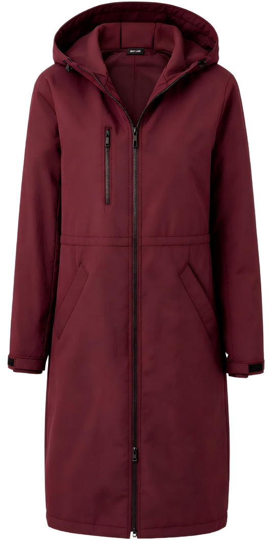 Heting Unisex Waterproof Swim Parka Warm Fleece Lining Long Swim Cover Up Coat for Adult Youth, Windproof Loose Fit with Attached Hood for Swimming Surfing Diving