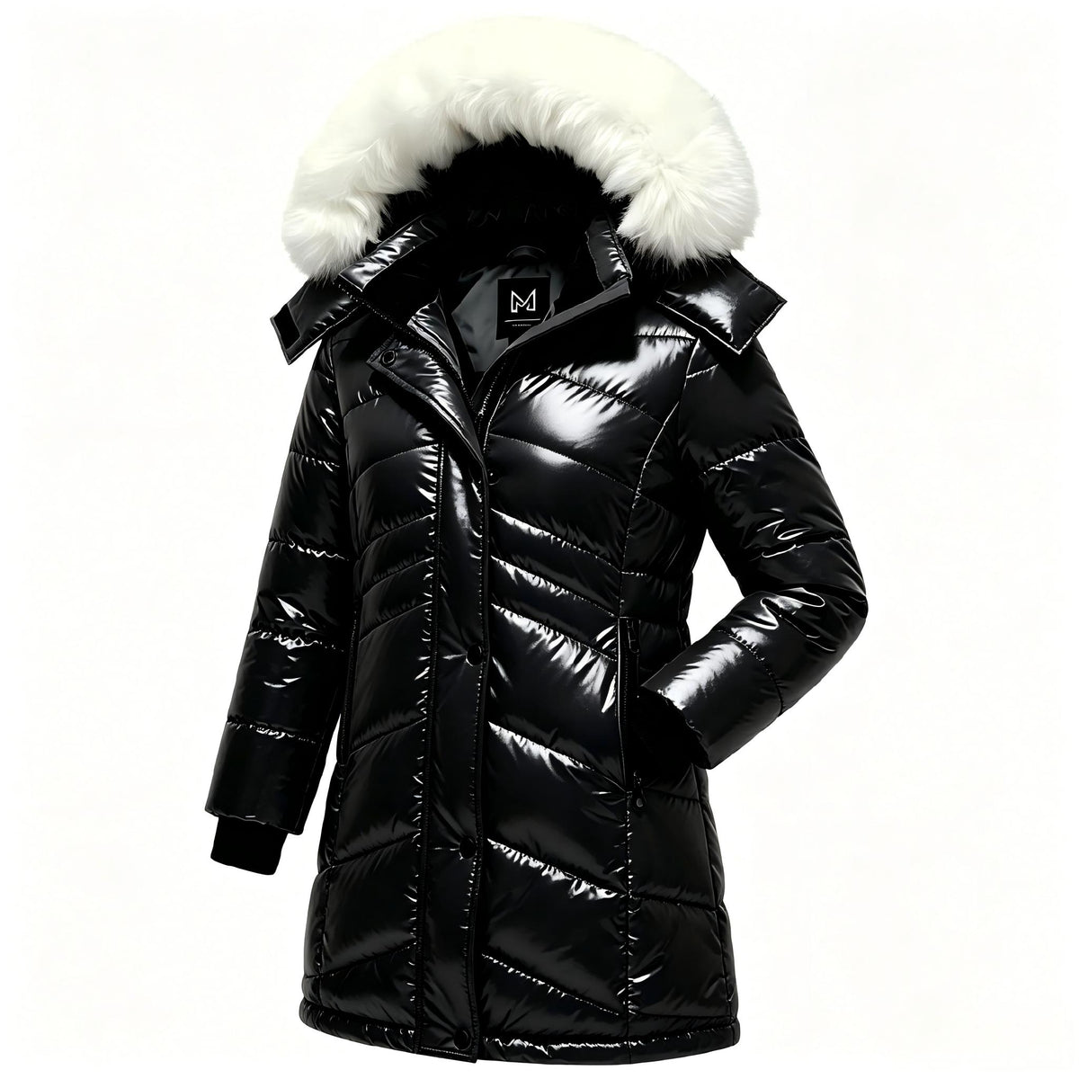 Heting Girls' Long Quilted Puffer Jacket, 5000mm Waterproof Insulated Winter Parka, Windproof Recycled Shell Fleece Lined Coat with Removable Faux Fur Hood