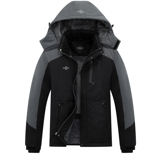 Heting Men's Waterproof Ski Jacket | Fleece Lined Winter Snow Coat with Hood for Cold Weather