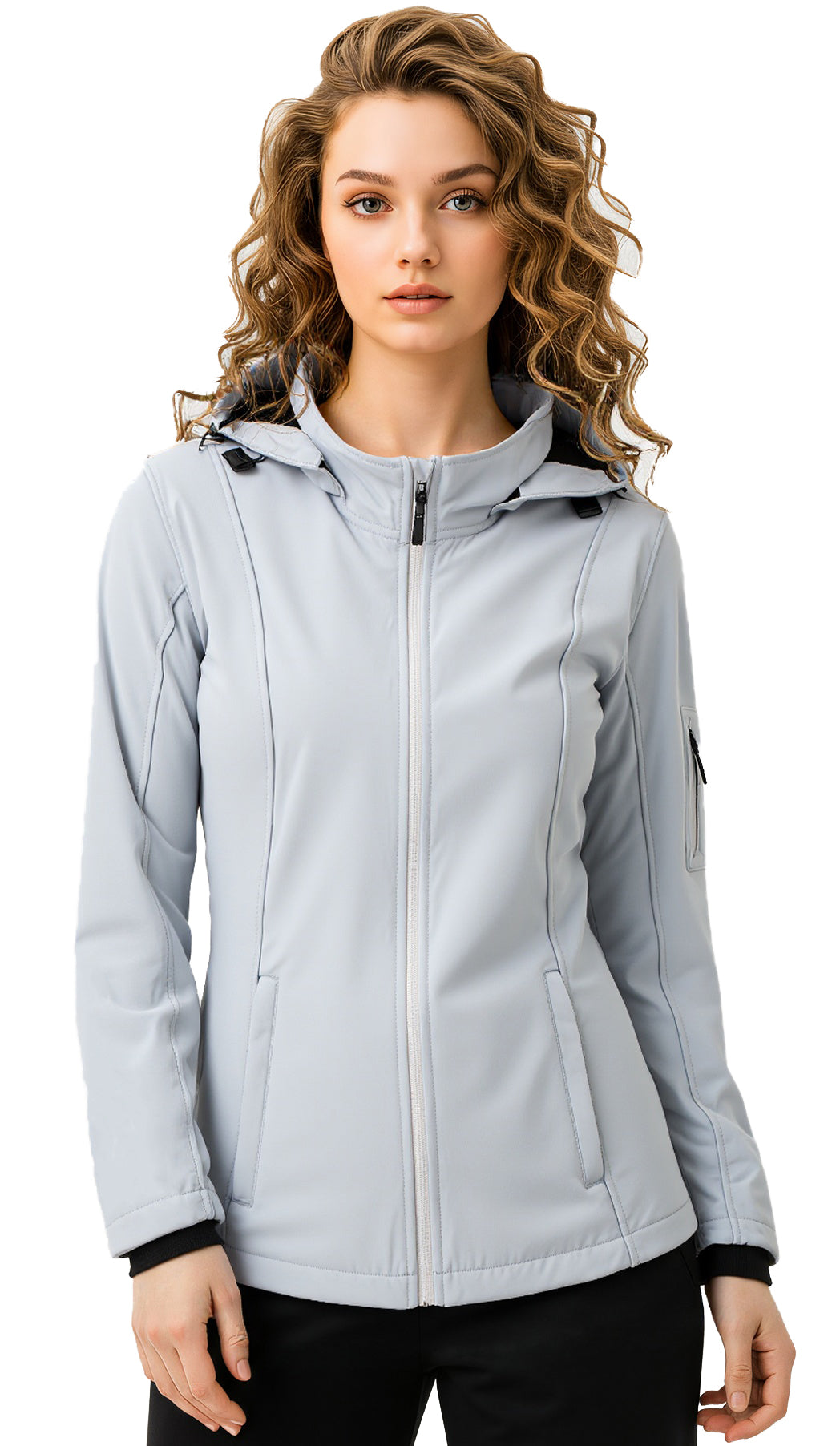 Heting Women’s Waterproof Hooded Softshell Jacket – Lightweight Insulated Windproof Spring Coat for Outdoor Hiking