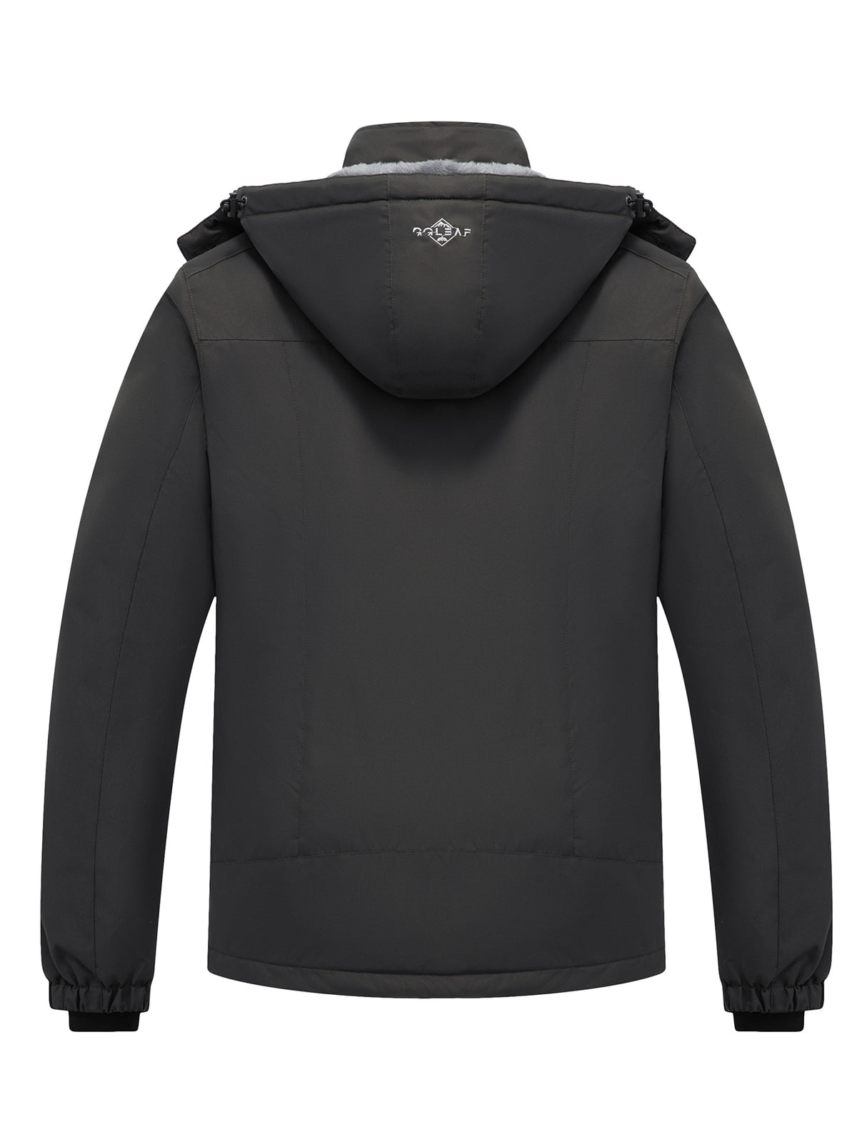 Heting Men's Polar Fleece Climbing Jacket, Softshell Waterproof Breathable Ski Coat, Drawcord Adjustable Hood