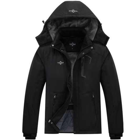 Heting Men's Waterproof Ski Jacket | Fleece Lined Winter Snow Coat with Hood for Cold Weather