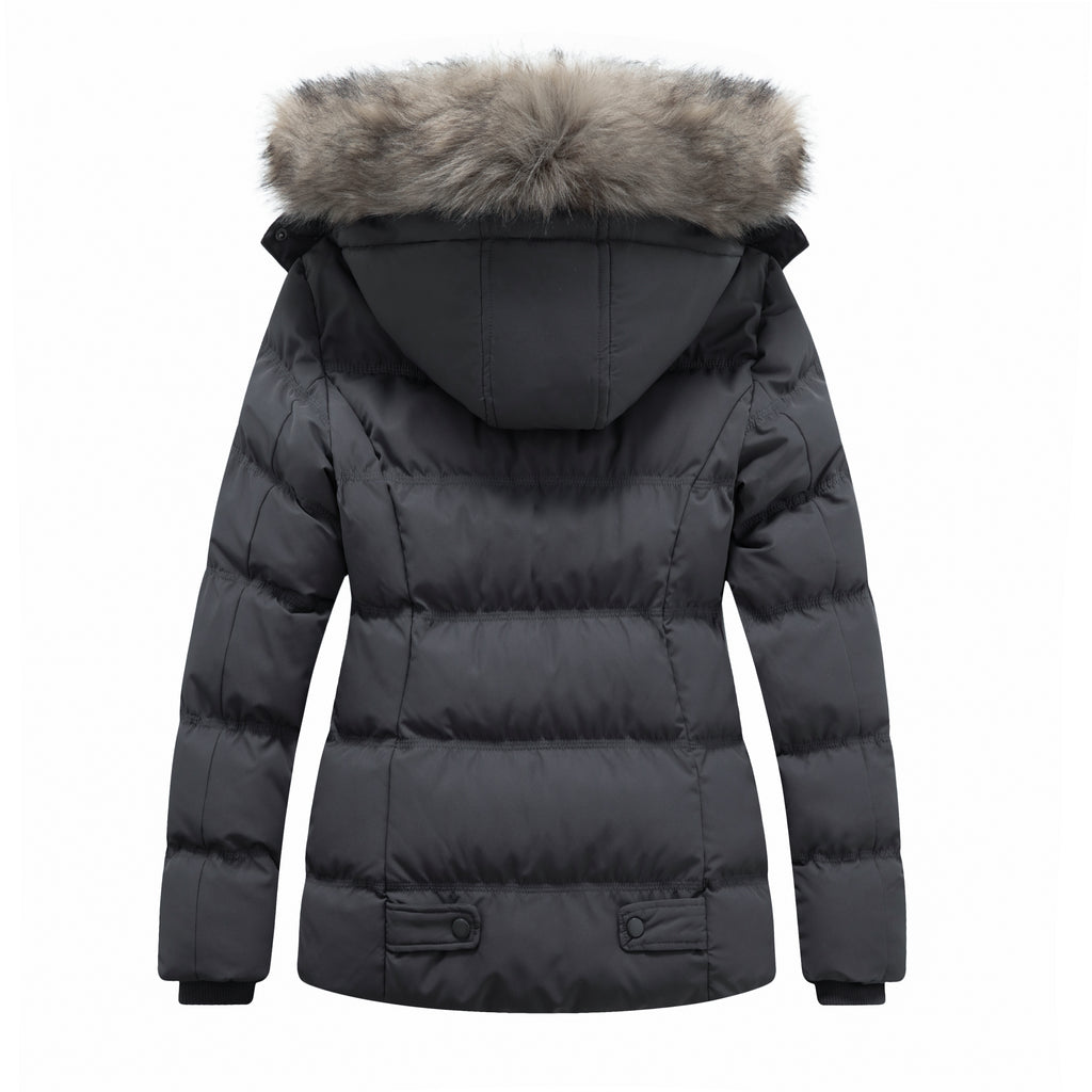 Heting Women's Hooded Warm Winter Coat Quilted Thicken Puffer Jacket with Removable Fur Hood