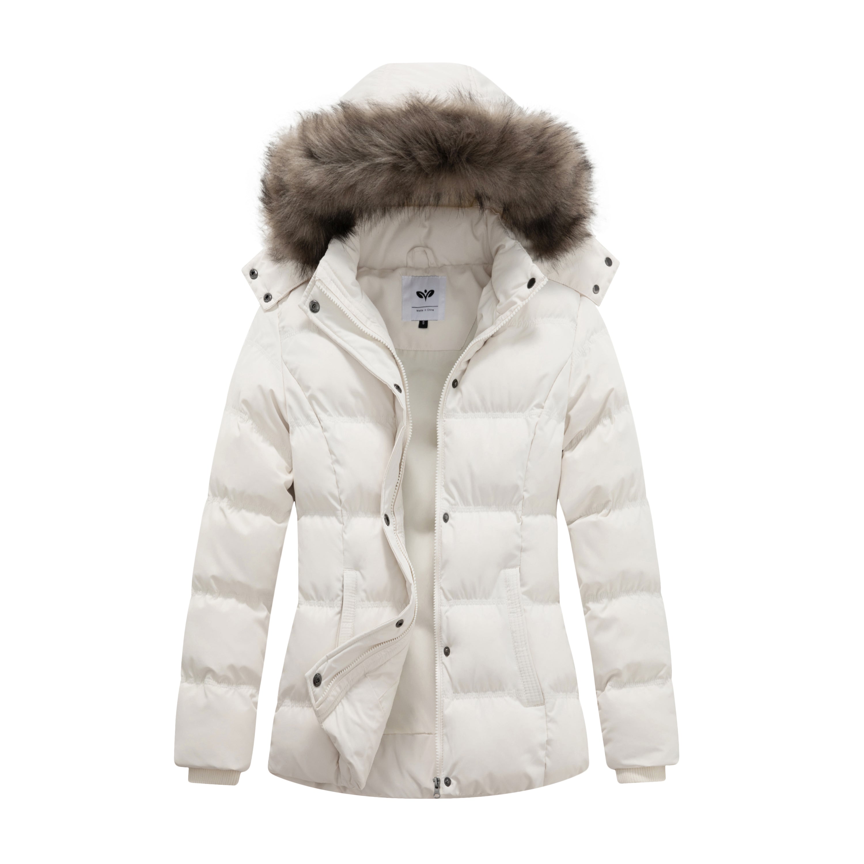 Heting Women's Hooded Warm Winter Coat Quilted Thicken Puffer Jacket with Removable Fur Hood