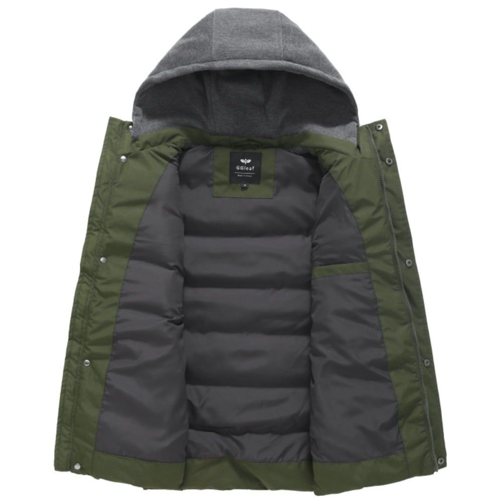 Heting Men's Thick Padded Hooded Vest, Water Resistant Sleeveless Puffer for Casual Winter